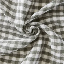 Federa rettangolare garza di cotone (50 x 80 cm) Gaïa Vichy Verde rosmarino