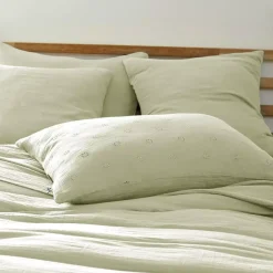 Federa rettangolare garza di cotone (50 x 70 cm) Gaïa Boho Verde tiglio