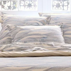 Federa rettangolare in cotone lavato (50 x 70 cm) Onde Blu