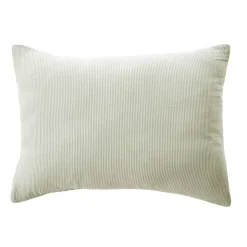 Federa rettangolare in garza di cotone (50 x 70 cm) Gaïa a righe Verde eucalipto