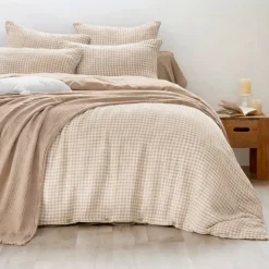 Federa rettangolare in garza di cotone (50 x 80 cm) Gaïa Vichy Corda