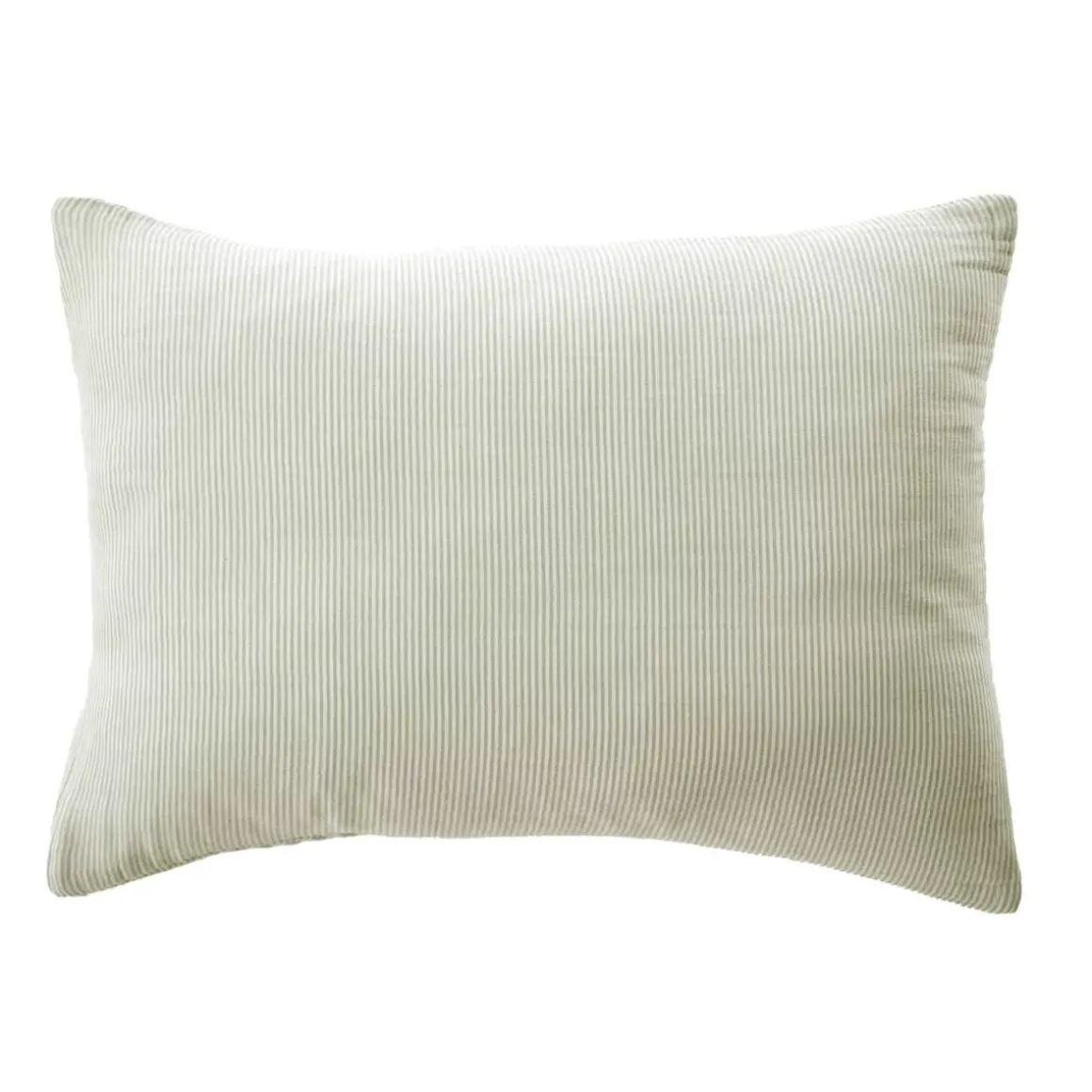 Federa rettangolare in garza di cotone (50 x 80 cm) Gaïa a righe Verde eucalipto