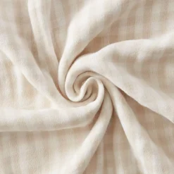 Federa Rettangolare in garza di cotone (50 x 80 cm) Gaïa Vichy Beige