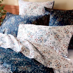 Federa rettangolare in raso di cotone (50 x 70 cm) Lilou Blu navy