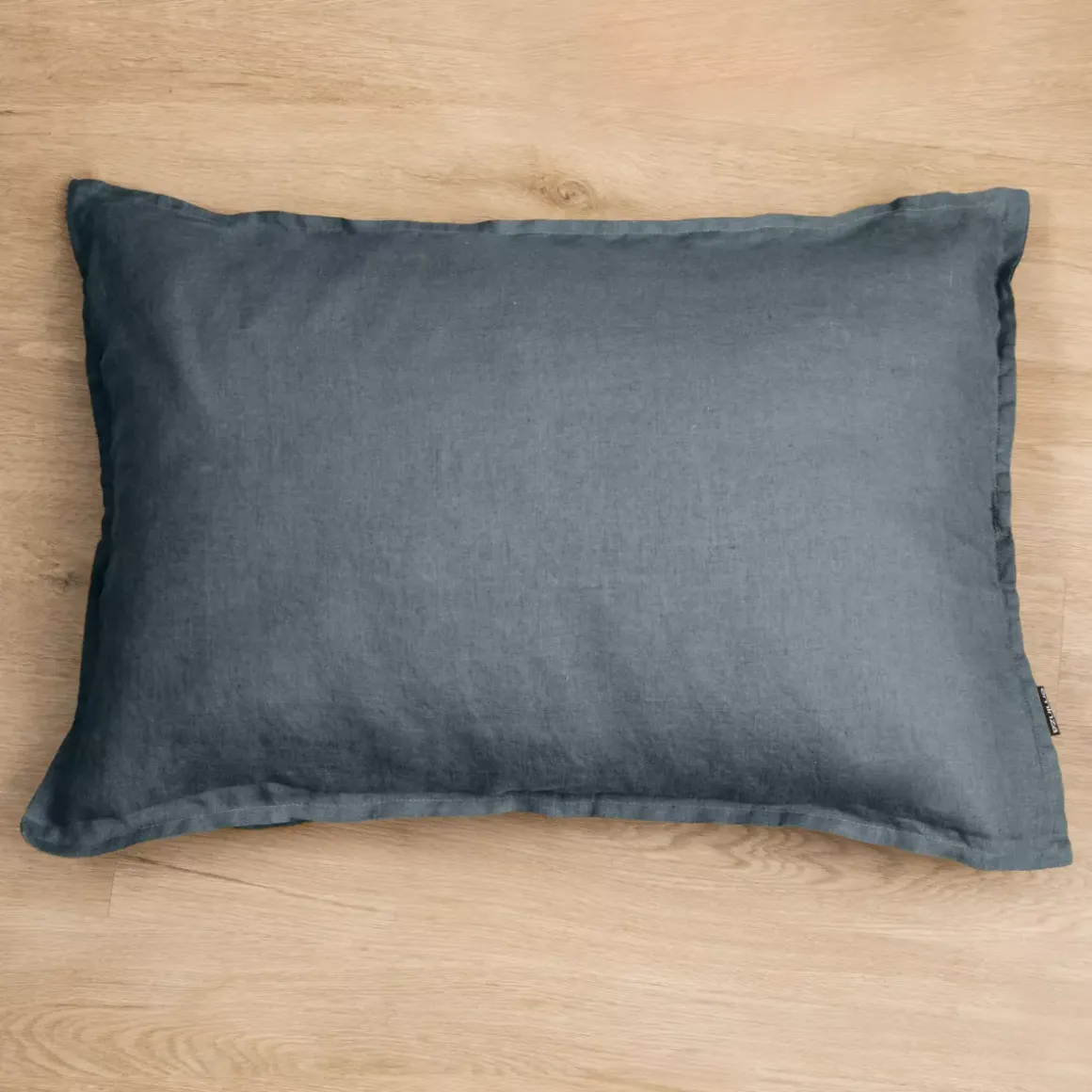Federa rettangolare lino lavato (80 cm) Louise Grigio ardesia