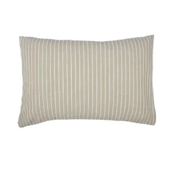 Federa rettangolare reversibile in cotone testurizzato e percale (50 x 70 cm) Alice Ecru