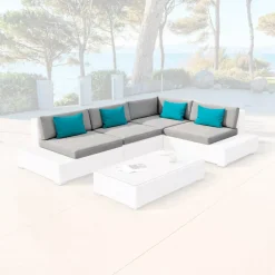 Federe per cuscini di ricambio per salotto da giardino 5 posti Palma Grigio