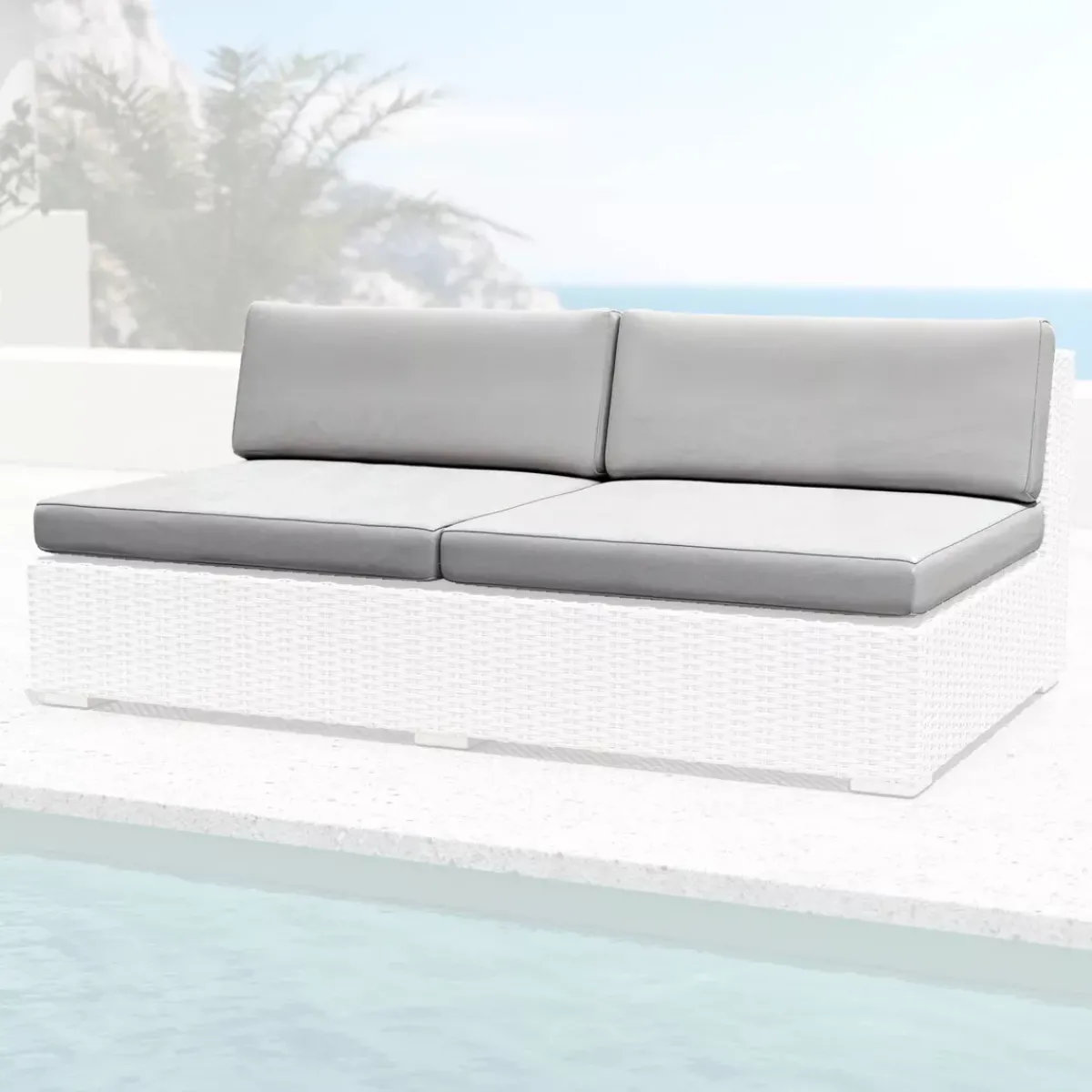 MOBELLIA Accessori E Cuscini-Federe per cuscini di ricambio per Divano da giardino 2 posti Palma