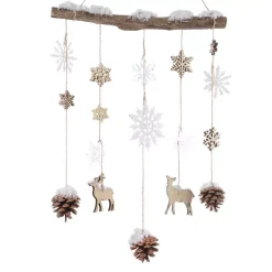KAEMINGK Decorazioni E Oggetti Natalizi-Fiocchi di Natale da appendenre legno (75 cm) Fiocchi