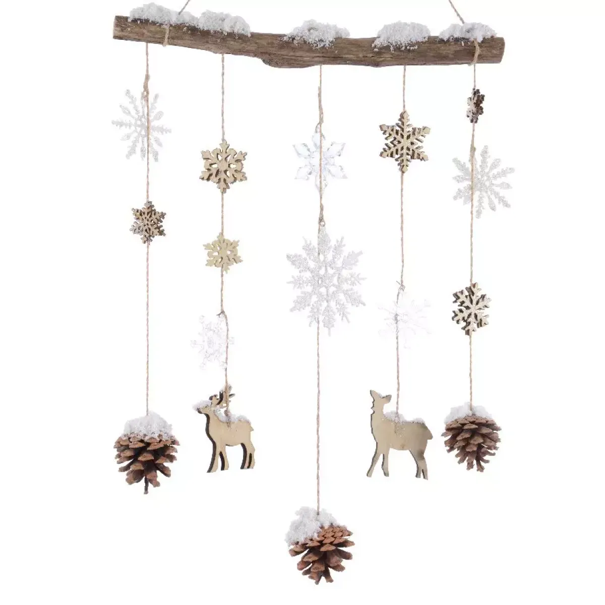 KAEMINGK Decorazioni E Oggetti Natalizi-Fiocchi di Natale da appendenre legno (75 cm) Fiocchi