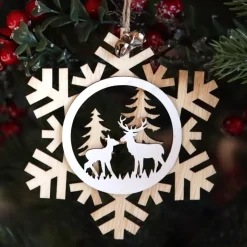 KAEMINGK Addobbi Natalizi-Fiocco di neve di Natale Renne in famigli
