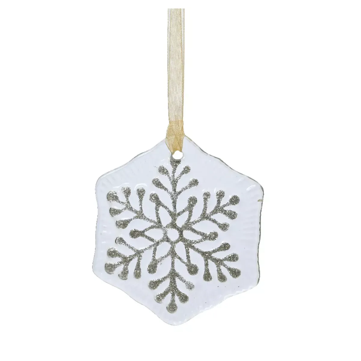 KAEMINGK Addobbi Natalizi-Fiocco di neve in vetro (D7 cm) Chamonix glitterato