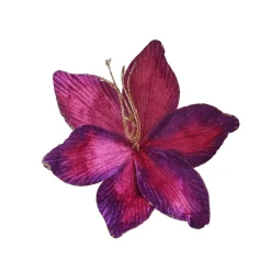 KAEMINGK Addobbi Natalizi-Fiore decorativo in poliestere (D23 cm) Amaryllis in velluto Porpora