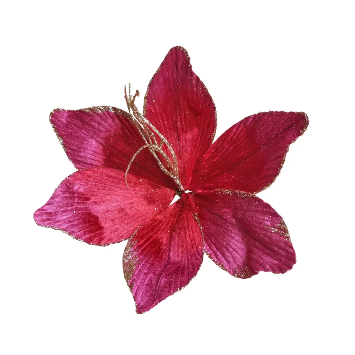 Addobbi Natalizi-Fiore decorativo in poliestere (D23 cm) Amaryllis in velluto