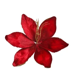 Addobbi Natalizi-Fiore decorativo in poliestere (D23 cm) Amaryllis in velluto