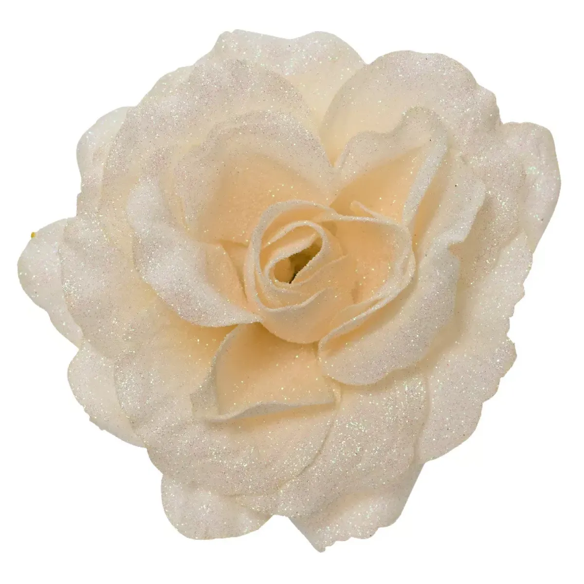 KAEMINGK Addobbi Natalizi-Fiore decorativo su pinza (D12 cm) Brillante Crema