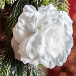 KAEMINGK Addobbi Natalizi-Fiore decorativo su pinza (D12 cm) Scintillante