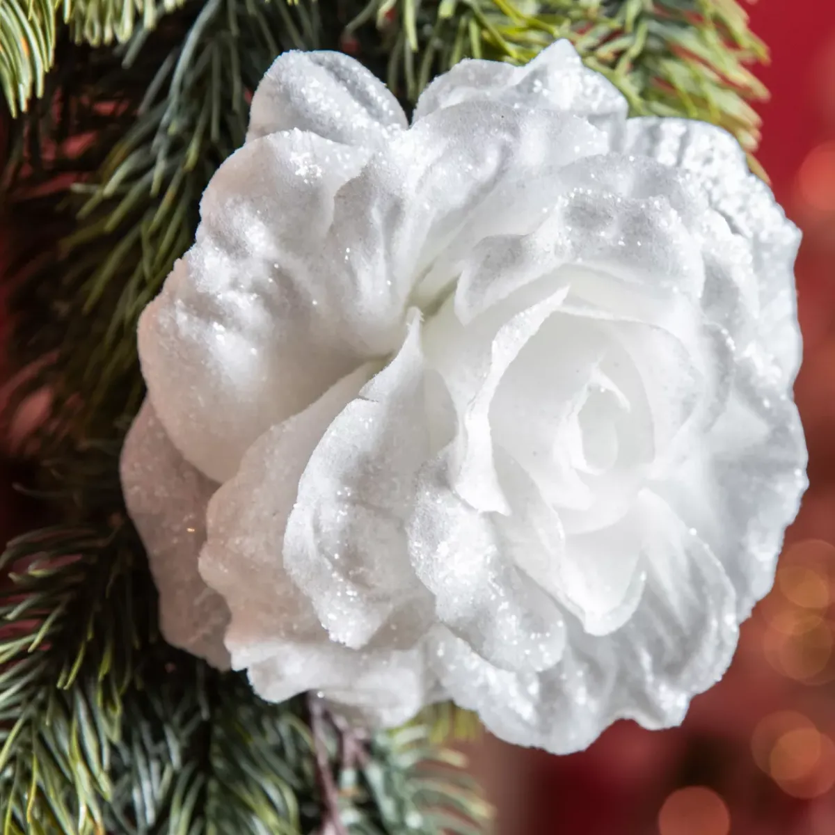 KAEMINGK Addobbi Natalizi-Fiore decorativo su pinza (D12 cm) Scintillante