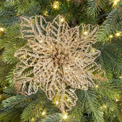 KAEMINGK Addobbi Natalizi-Fiore di Natale paillettes a clips