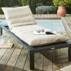 L'effet papillon Cuscini Lettini Da Spiaggia|Cuscini Per Lettini E Accessori-Fodera per cuscino da lettino prendisole (190 x 70 cm) Naia Beige