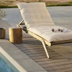 L'effet papillon Cuscini Lettini Da Spiaggia|Cuscini Per Lettini E Accessori-Fodera per cuscino da lettino prendisole (190 x 70 cm) Naia Ecrù