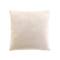 Fodera per cuscino quadrata velluto (40 x 40 cm) Circles Ecru