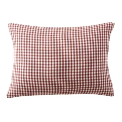 Fodera per cuscino rettangolare in doppia garza di cotone (50 x 70 cm) Gaïa vichy Terracotta