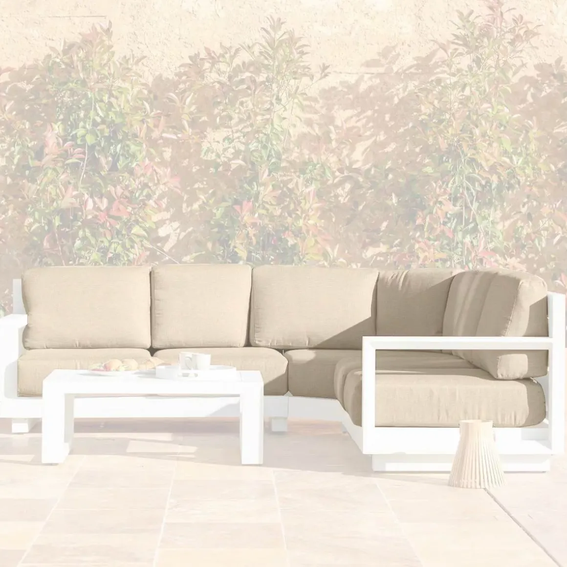 Fodere per cuscini di ricambio per divano da giardino angolare Elba Beige