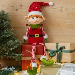 CHRISTMAS DREAM Babbo Natale Animali E Personaggi-Folletto buffone da sedere (H57 cm) Pipo in Babbo Natale