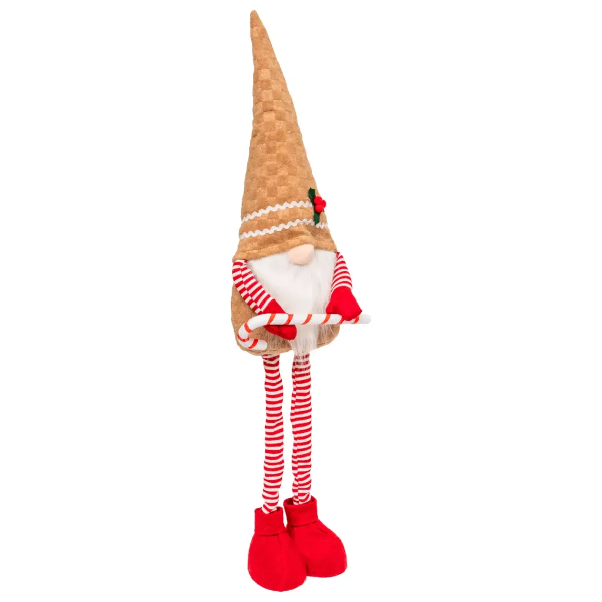JJA Babbo Natale Animali E Personaggi-Folletto con gambe telescopiche (H80 cm) Goloso Pan di zenzero