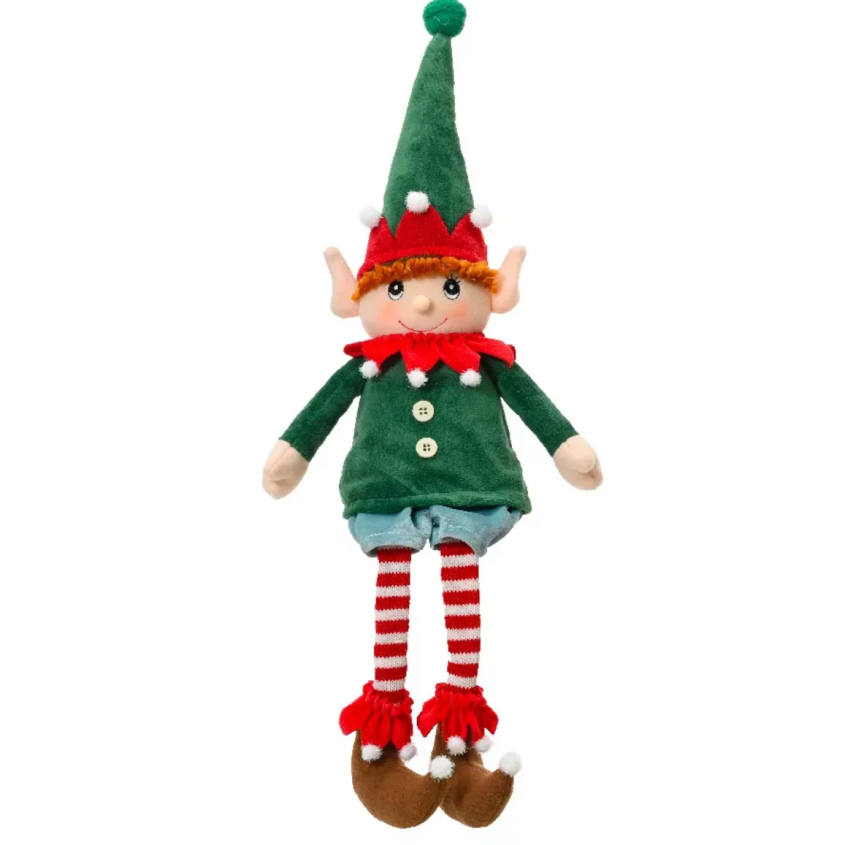 KAEMINGK Babbo Natale Animali E Personaggi-Folletto di Natale con gambe flessibili (H60 cm) Elfo Elio Verde