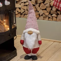 KAEMINGK Babbo Natale Animali E Personaggi-Folletto di Natale fatto a mano (H85 cm) Ridente e con barba bianca