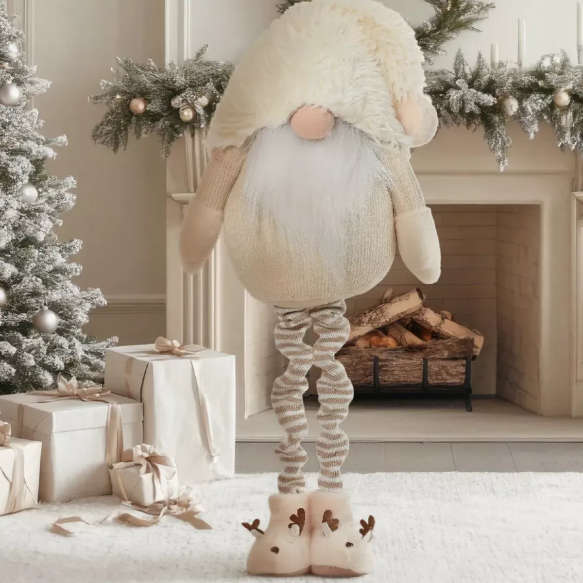 KAEMINGK Babbo Natale Animali E Personaggi|Personaggi E Oggetti Grande Dimensione-Folletto di Natale Gigante (H122 cm) Gaston carino crema