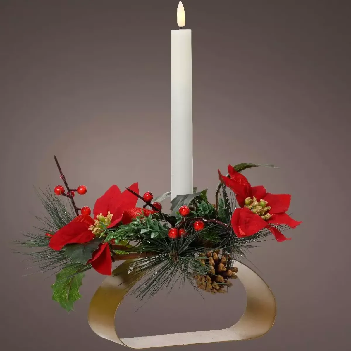 KAEMINGK Centrotavola Natalizi|Candele Natalizie-Fotofora con candela LED (12 cm) Natale