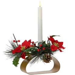 KAEMINGK Centrotavola Natalizi|Candele Natalizie-Fotofora con candela LED (12 cm) Natale