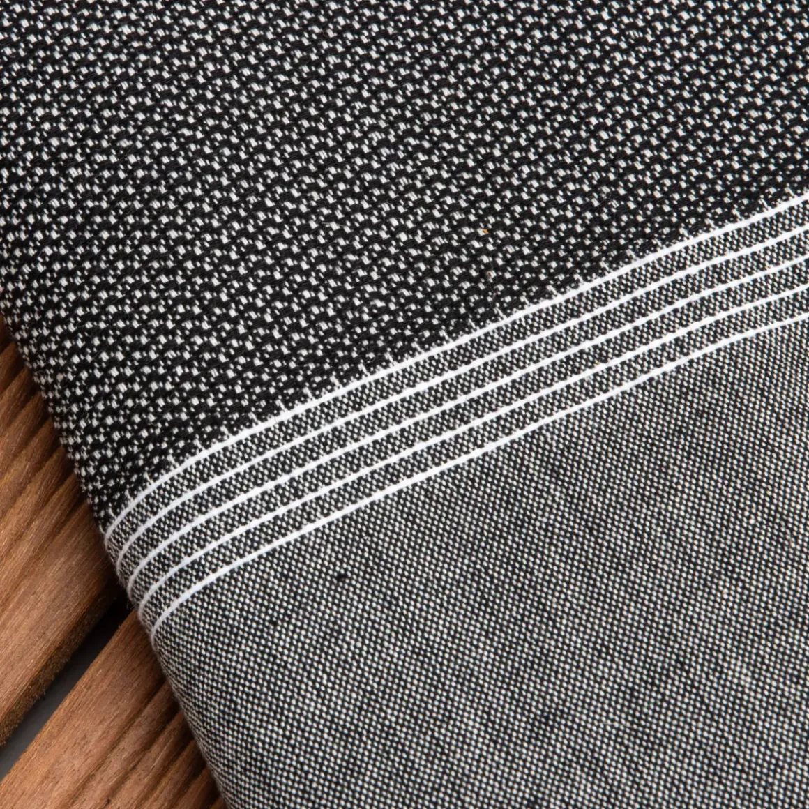 Fouta cotone riciclato (100 x 200 cm) Beach Nero