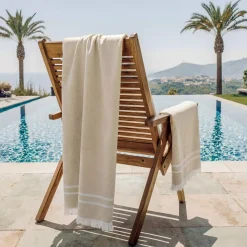 Fouta doppio cotone e spugna (180 x 180 cm) Elora Beige