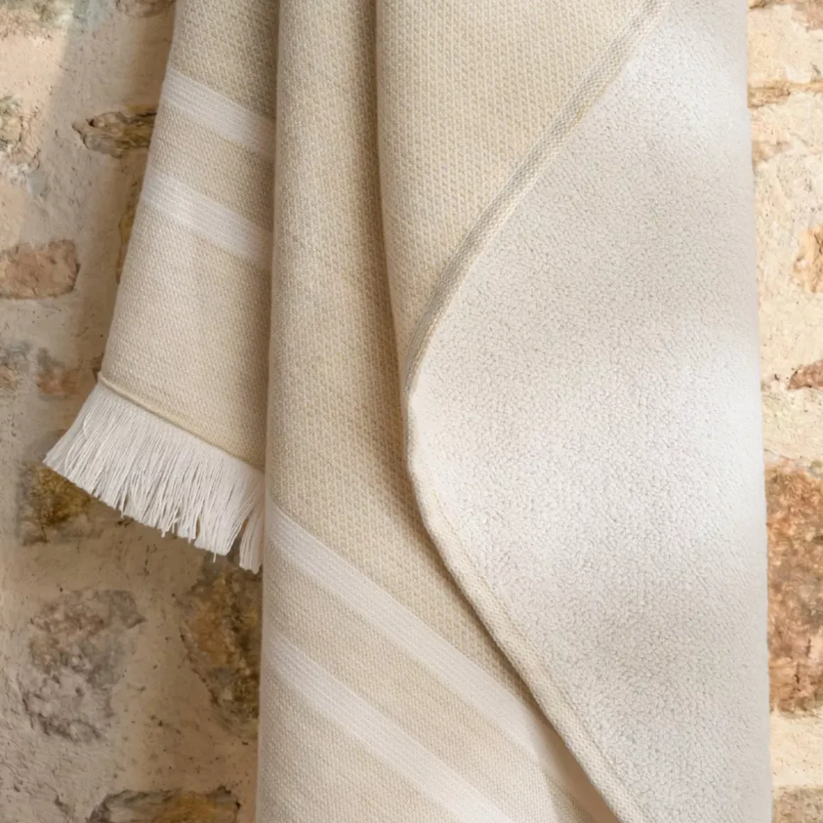 Fouta in cotone e spugna (95 x 180 cm) Elora Beige
