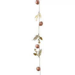 KAEMINGK Ghirlande Per Albero Di Natale-Ghirlanda decorativa in metallo (120 cm) Campanelli e agrifoglio Rosa