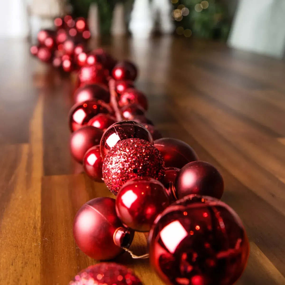 KAEMINGK Ghirlande Per Albero Di Natale-Ghirlanda di Natale (180 cm) Palline di Natale Rosse