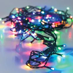 KOOPMAN Ghirlande Di Luci-Ghirlanda luminosa a pile 7 m 96 LED cavo nero Lusso Multicolore