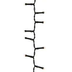 KAEMINGK Ghirlande Di Luci-Ghirlanda luminosa a pile 4,70 m 192 LED cavo nero Durawise Bianco caldo
