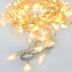 KOOPMAN Ghirlande Di Luci-Ghirlanda luminosa a pile 3,5 m 48 LED cavo trasparente Lusso Bianco caldo