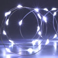 KOOPMAN Ghirlande Di Luci-Ghirlanda luminosa a pile 4 m 80 Micro LED Filo d'argento