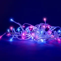 BLACHERE Ghirlande Di Luci-Ghirlanda luminosa Bicolore 8 m 128 LED cavo trasparente Bicolore rosso e blu
