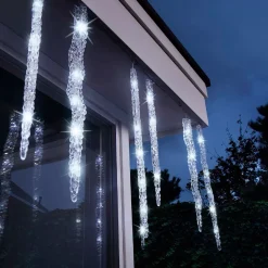 KAEMINGK Ghirlande Di Luci-Ghirlanda luminosa collegabile 3,60 m 60 LED cavo trasparente Ghiaccioli effetto Flash