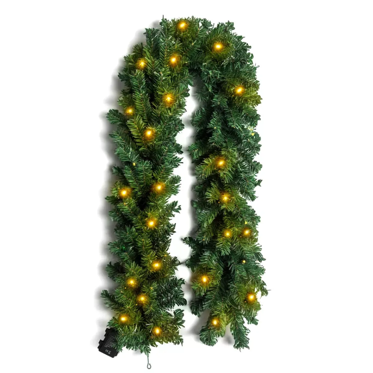 EMINZA Ghirlanda In Abete Artificiale-Ghirlanda luminosa di abete (180 cm - D25) Reale Verde e bianco caldo
