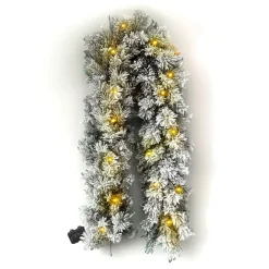 EMINZA Alberi Di Natale Grande Dimensione|Ghirlanda In Abete Artificiale-Ghirlanda luminosa di abete (180 cm - D25) Edmonton Verde innevato e bianco caldo