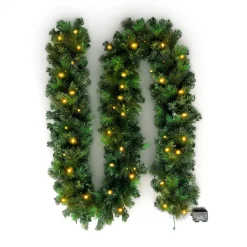 EMINZA Ghirlanda In Abete Artificiale|Alberi Di Natale Grande Dimensione-Ghirlanda luminosa di abete (300 cm - D25) Edmonton Verde e bianco caldo