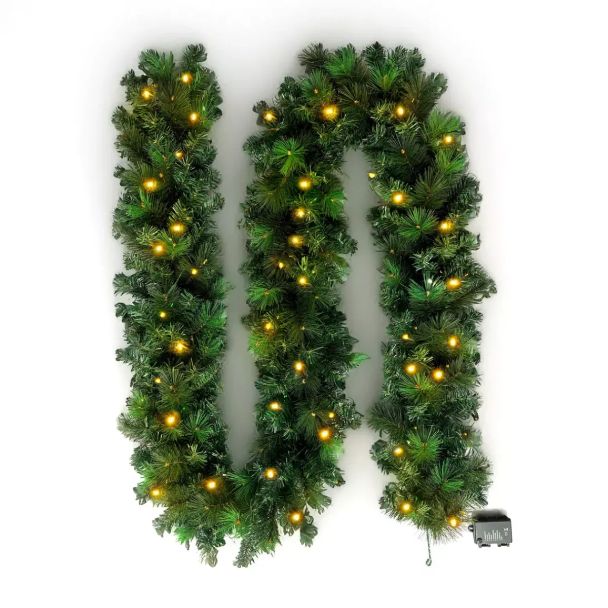 EMINZA Ghirlanda In Abete Artificiale|Alberi Di Natale Grande Dimensione-Ghirlanda luminosa di abete (300 cm - D25) Edmonton Verde e bianco caldo